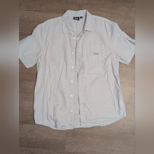 Vans Gray Men's Shirt With Embroidered Gray Vans Logo